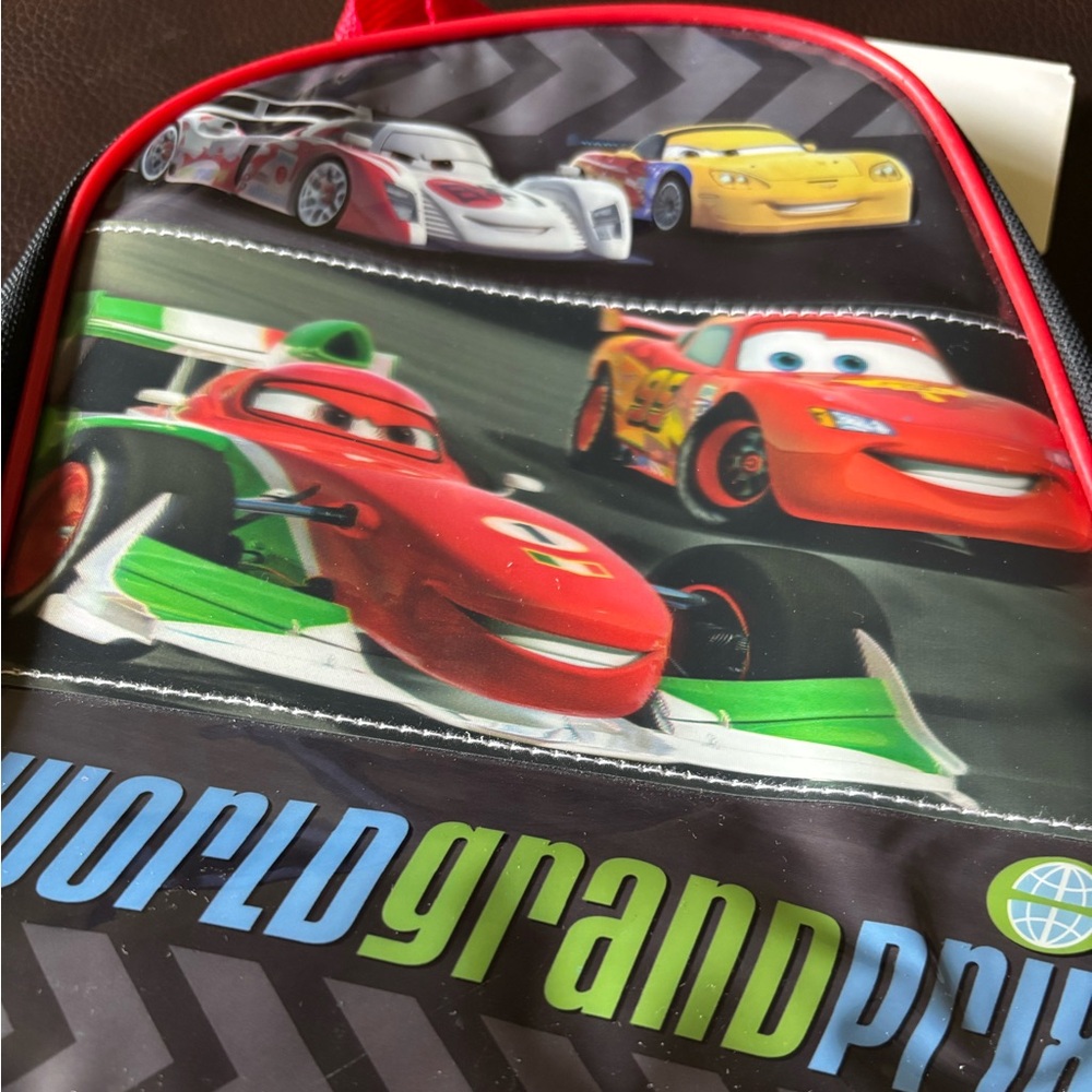 Backpack Disney Cars World Grand Prix new 10” x 8” adjustable straps 3D Corvette